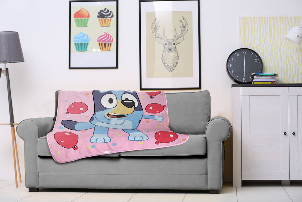 Balloon Party 46" x 60" Throw Blanket, Kids, Pink, Microfiber