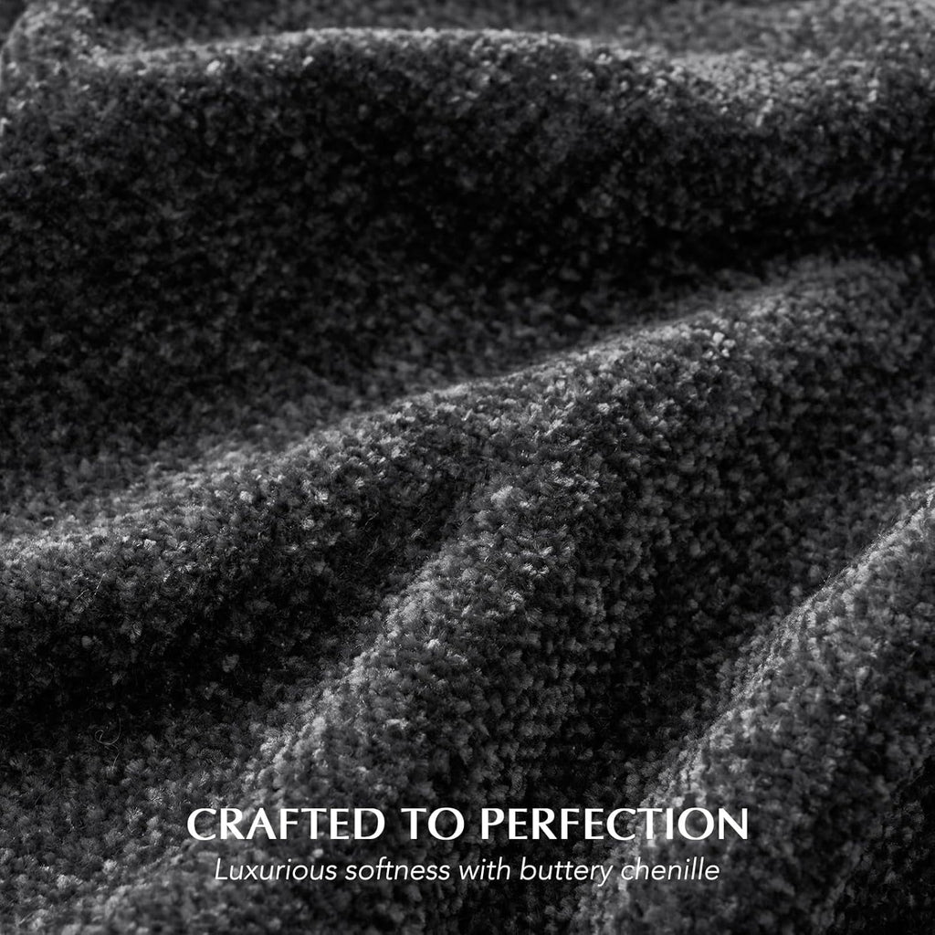 Soft Chenille Throw Blanket for Couch, Cozy Plush Fuzzy Decorative Chenille Knit Throw Blanket with Tassels, Lightwei...