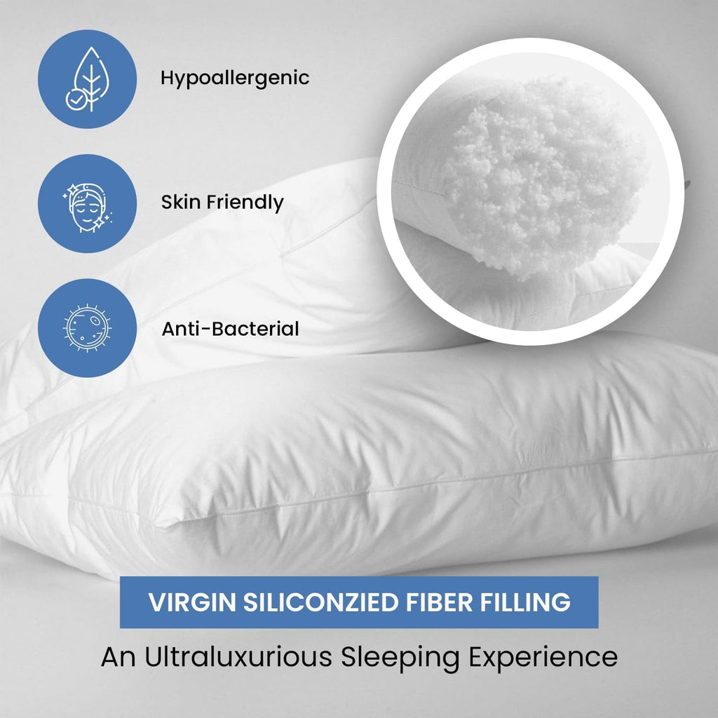 Ryotei Economy Bulk Hotel Pillows 20"x26" Standard (Pack of 12) | Premium Cluster Fiber Fill | Soft Down Alternative ...