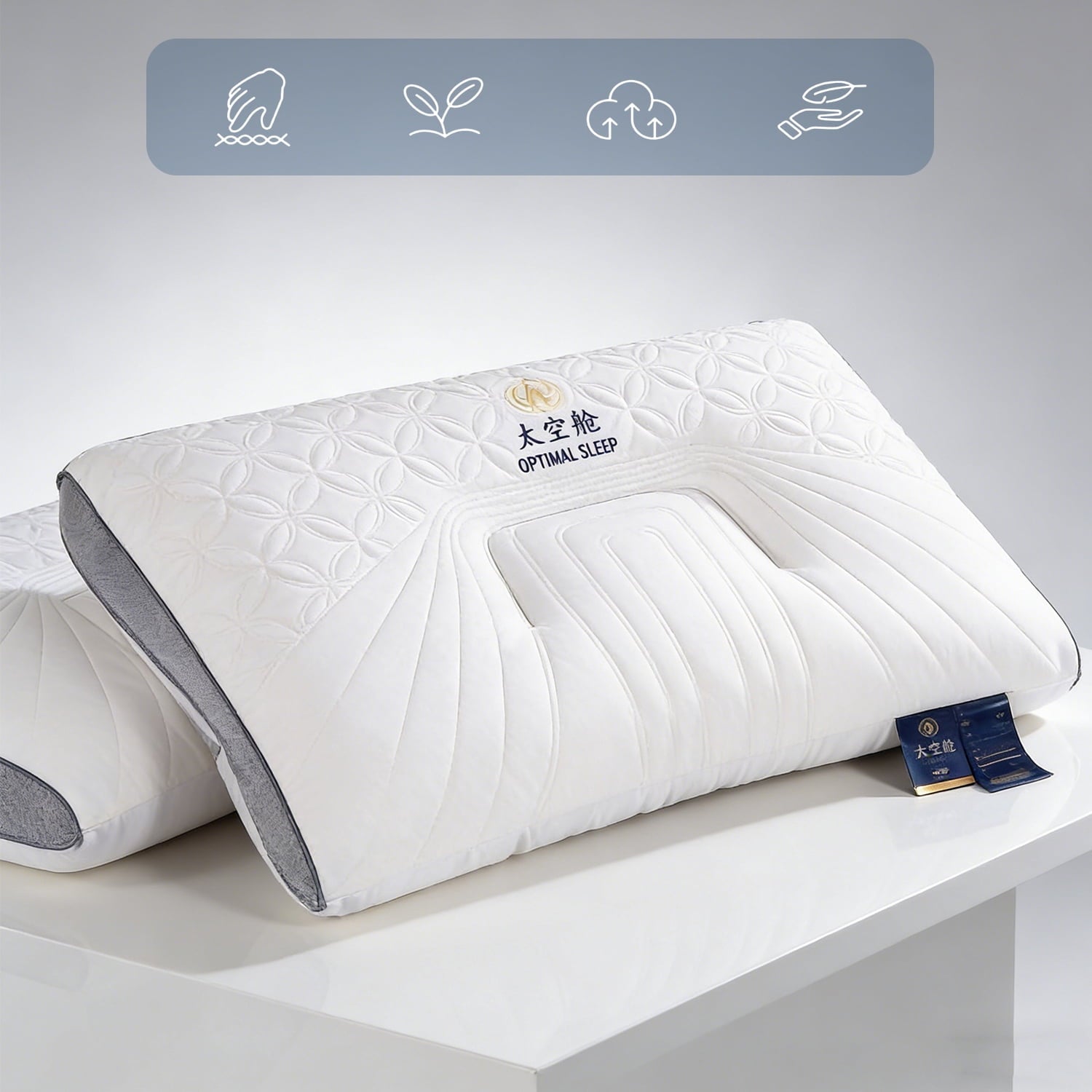 2-Pack Space Capsule Bed Pillow (29.13" x 18.9") - Plush and Supportive