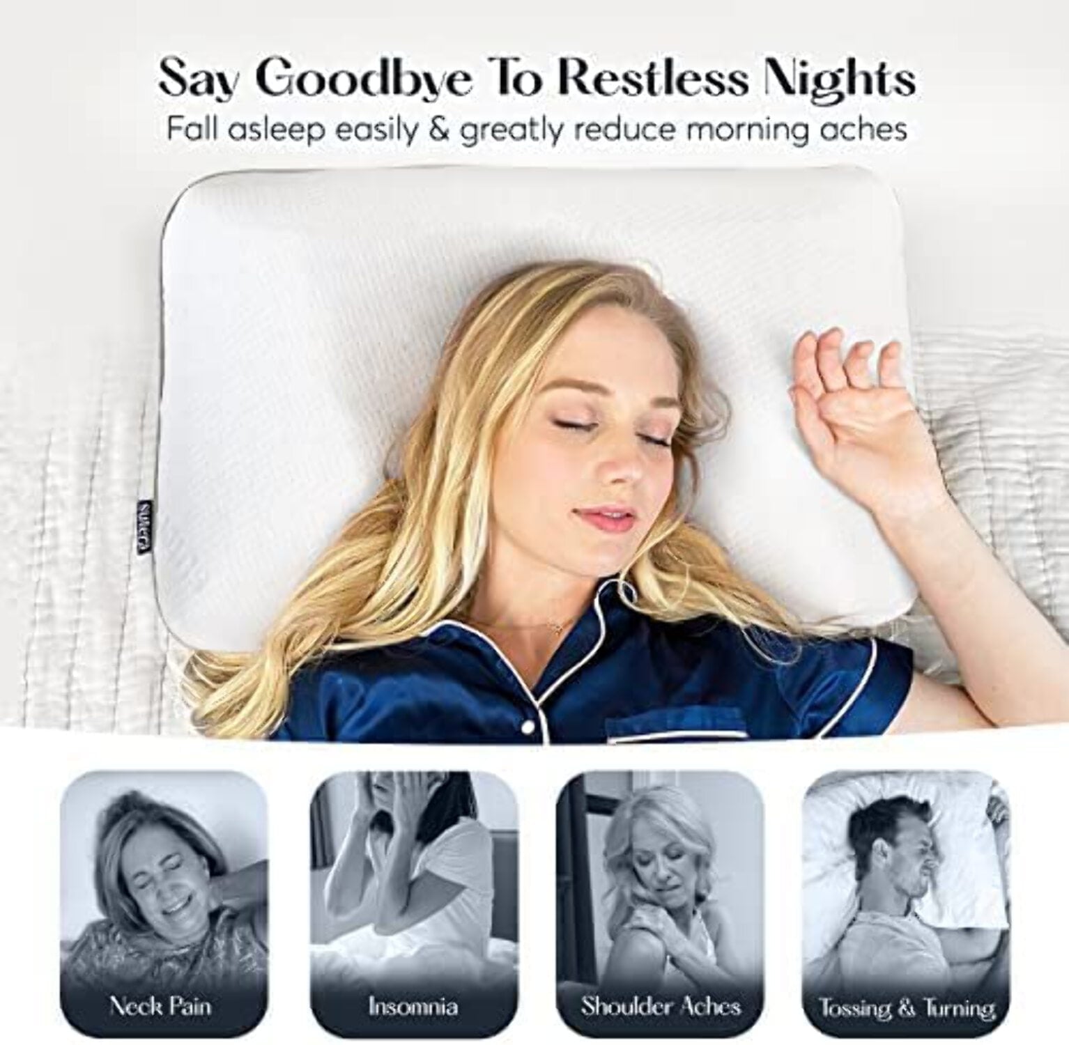Plush Zen Bed Pillow, Lavender Scented Cooling Adaptive Memory Foam Queen