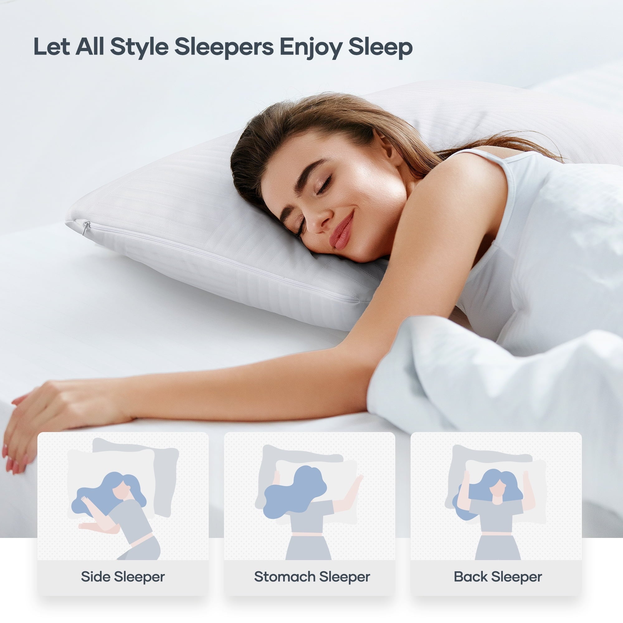 Shredded Memory Foam Pillow 2 Pack Pillow for Bed, Side, Back and Stomach Sleepers, CertiPUR-US Certified 28"x20"