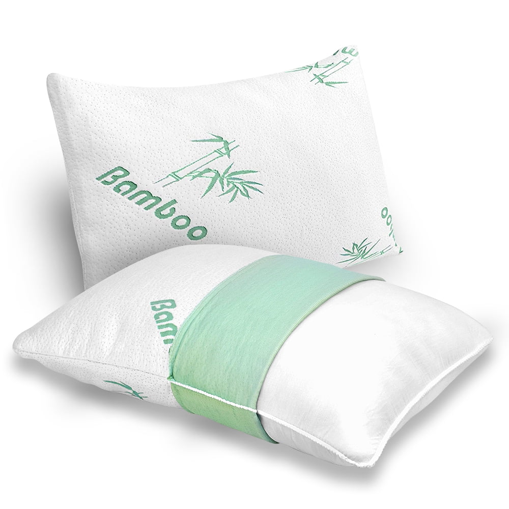 Memory Foam Pillows Queen Size Set of 2 - Cooling Bed Pillows for Sleeping - Back, Stomach, Side Sleeper Soft, Comfy ...