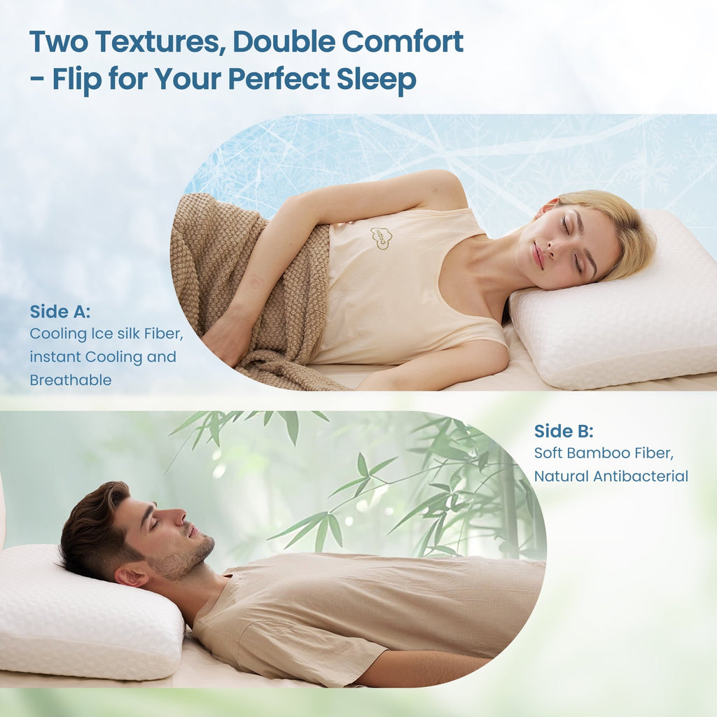 Gel Memory Foam Pillow for Bed, Adjustable Height Bed Pillow with 0.8" Removable Insert, Ergonomic Neck Support for S...