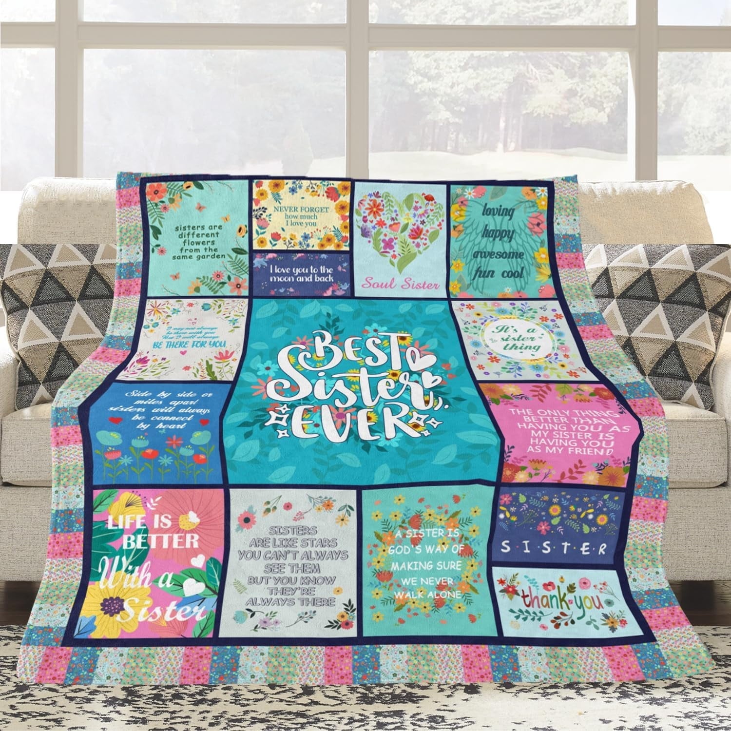 Sister Gifts Blanket for Birthday, Mother's Day, Christmas - Big Sister Gift Ideas