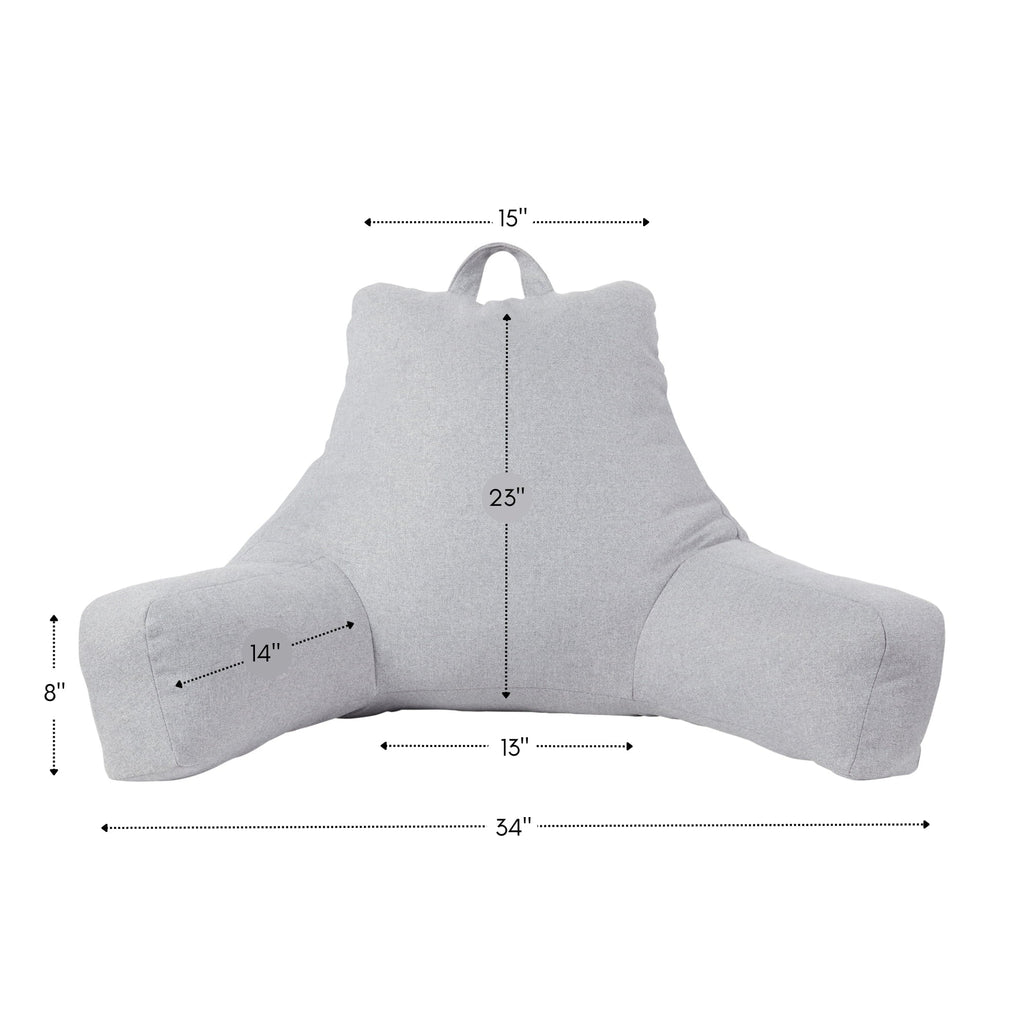 Jumbo Cement Gray Polyester Bed Rest Pillow