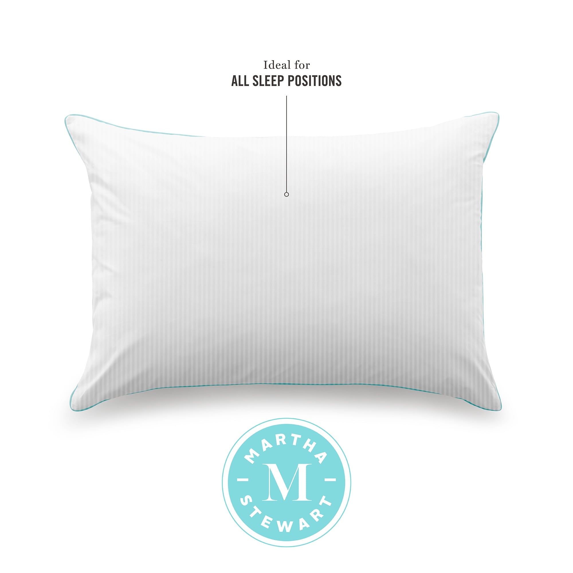 Classic Stripe Bed Pillows Standard / Queen Size Set Of 2, Enhanced Loft Plush Pillow for All Sleep Positions, 20" x ...
