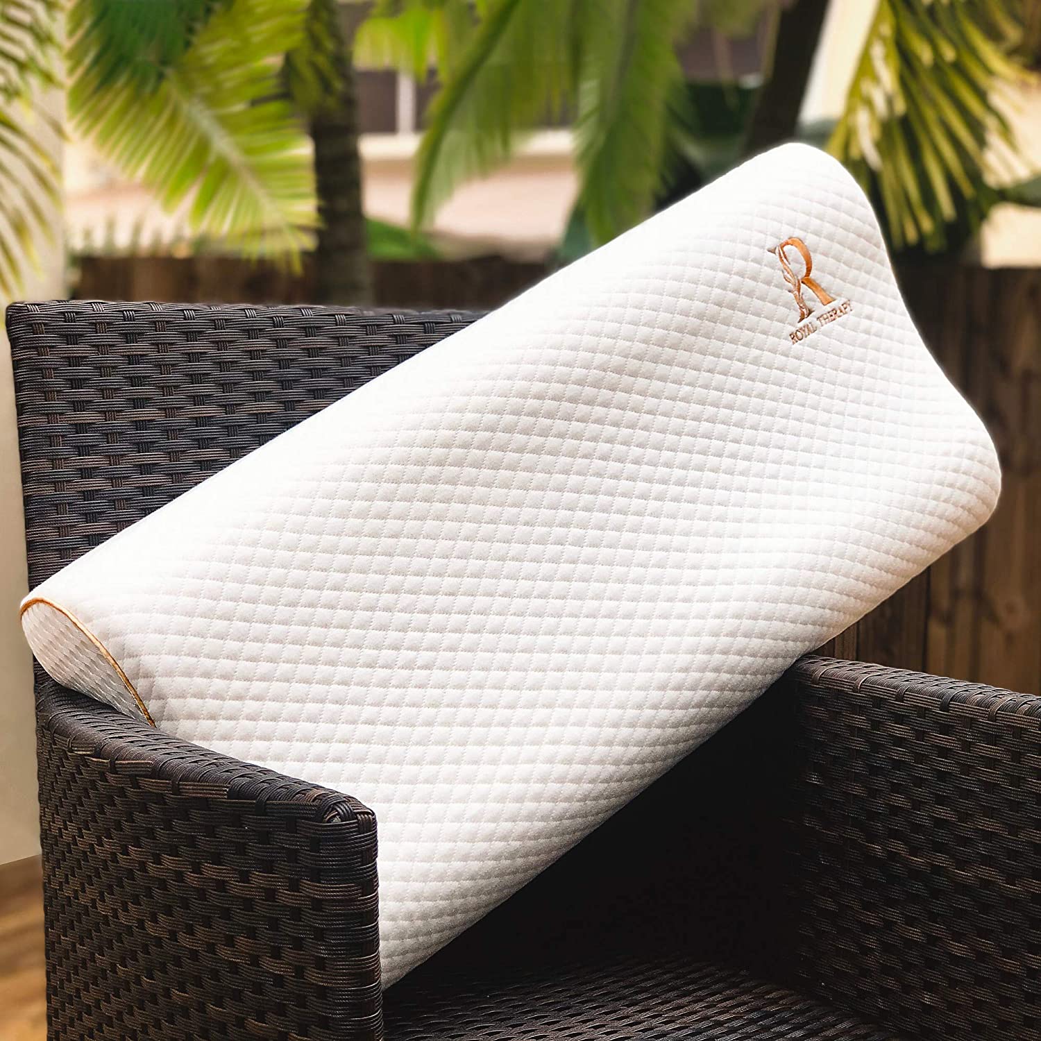 Queen Memory Foam Pillow + Extra Pillowcase, Bed Pillow for Neck & Shoulders for Adult