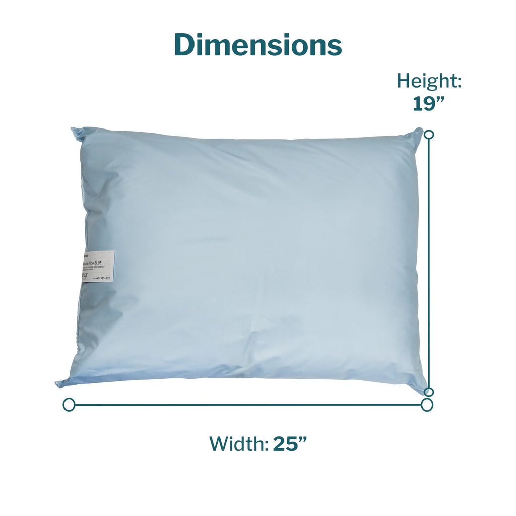 Reusable Water-Resistant Soft Polyester Fill Blue Bed Pillow, 19" x 25", 1 Ct