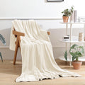 Throw Blanket for Couch, Ultra Soft Cream White Throws for Travel Camping Sofa Bed, Lightweight Cozy Bed Blanket for ...