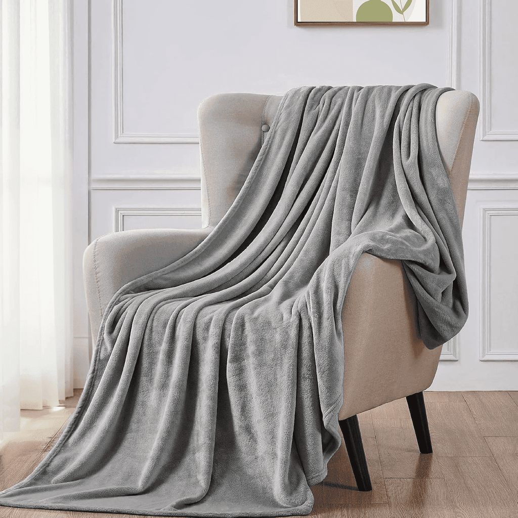Twin Size Blanket for Bed, 60x80inch Super Cozy Soft Bed Blanket for Sleep Snap, Lightweight Reversible Blankets and ...